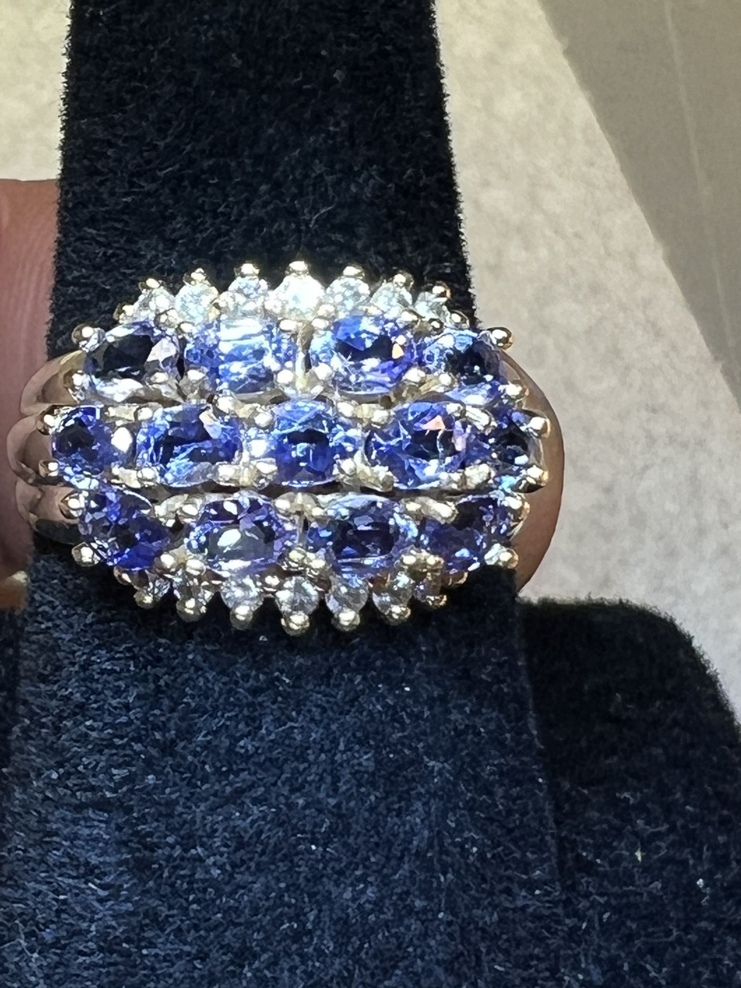 14 K Yellow Gold Diamond Tanzanite Ring
