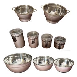 Pink Stainless Kitchenware Bundle 9 Items 