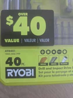 New Ryobi 40 piece drill and impact drive set