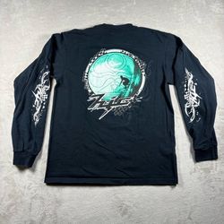 Vintage 90s HIC Hawaiian Island Creations Men’s Size M Black Surf Long Sleeve#6A