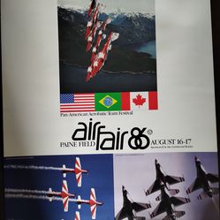 Vintage Air Fair '86 poster, Paine Field air show, Pan-American Aerobatic Team Festival
