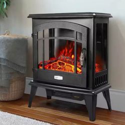 20 in. 1500 Watt Freestanding Compact Electric Infrared Quartz Fireplace Heater w/3 Sided Glass Panels in Vintage Black 95153 barton Specifications Di