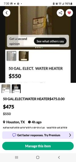 50 GAL ELWCT WATER HEATER