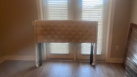 Quilted cream headboard