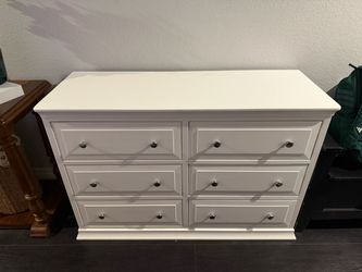 White 6-Drawer Double Dresser