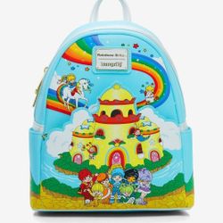 Rainbow Brite Backpack Mini Embossed Vibrant Characters Adjustable Rainbow Straps 