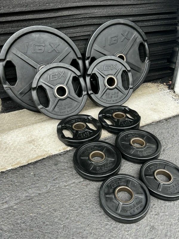 Rubber Coated Olympic Weights For Home Gym Weight Set