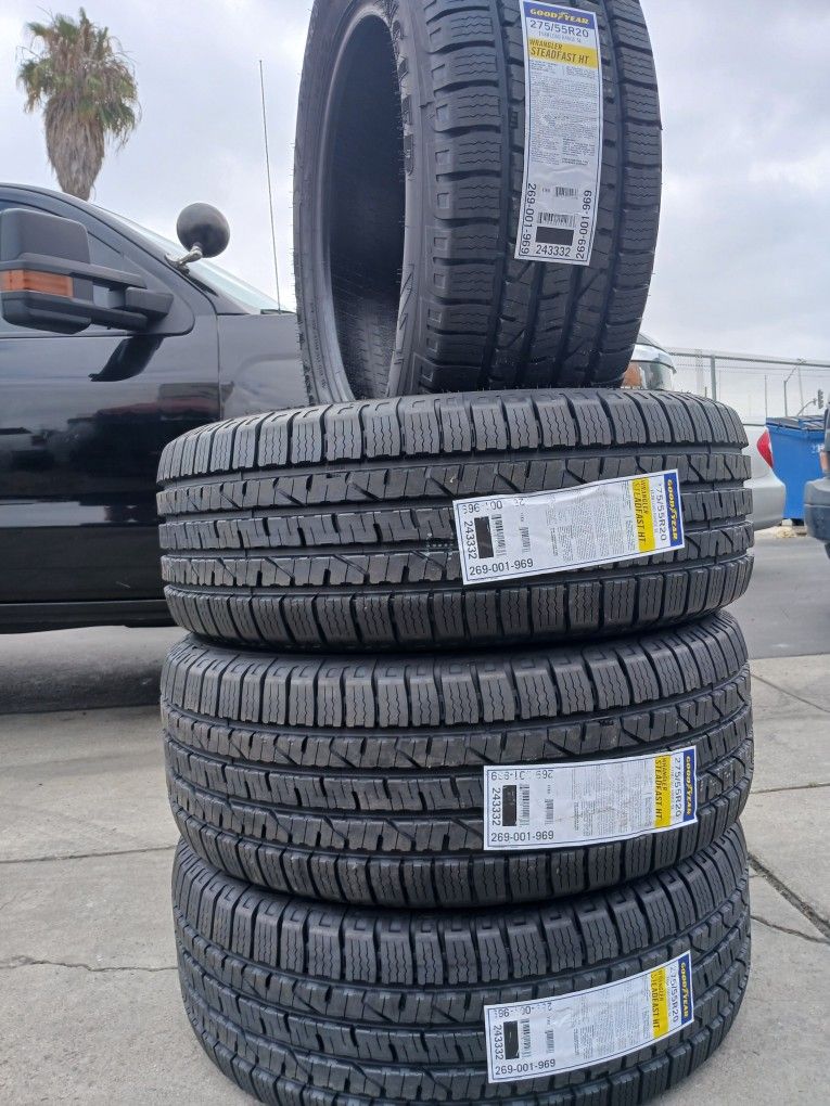 Tires New Goodyear Wrangler Steadfast HT 275 55R20 $680×4 Install Mount And Balance