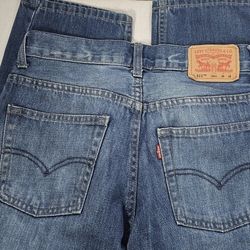 DISTRESSED LEVI’S 511 SLIM, SITS BELOW WAIST Blue Jeans 28 x 28.  