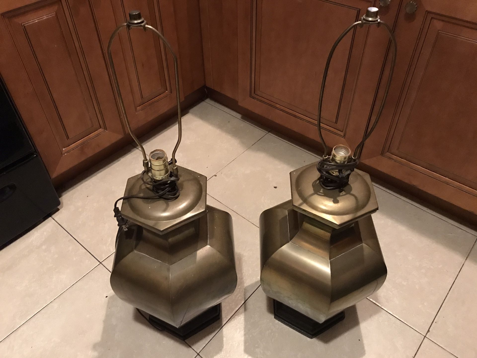 Brass Table / Nightstand Lamps - No Shades