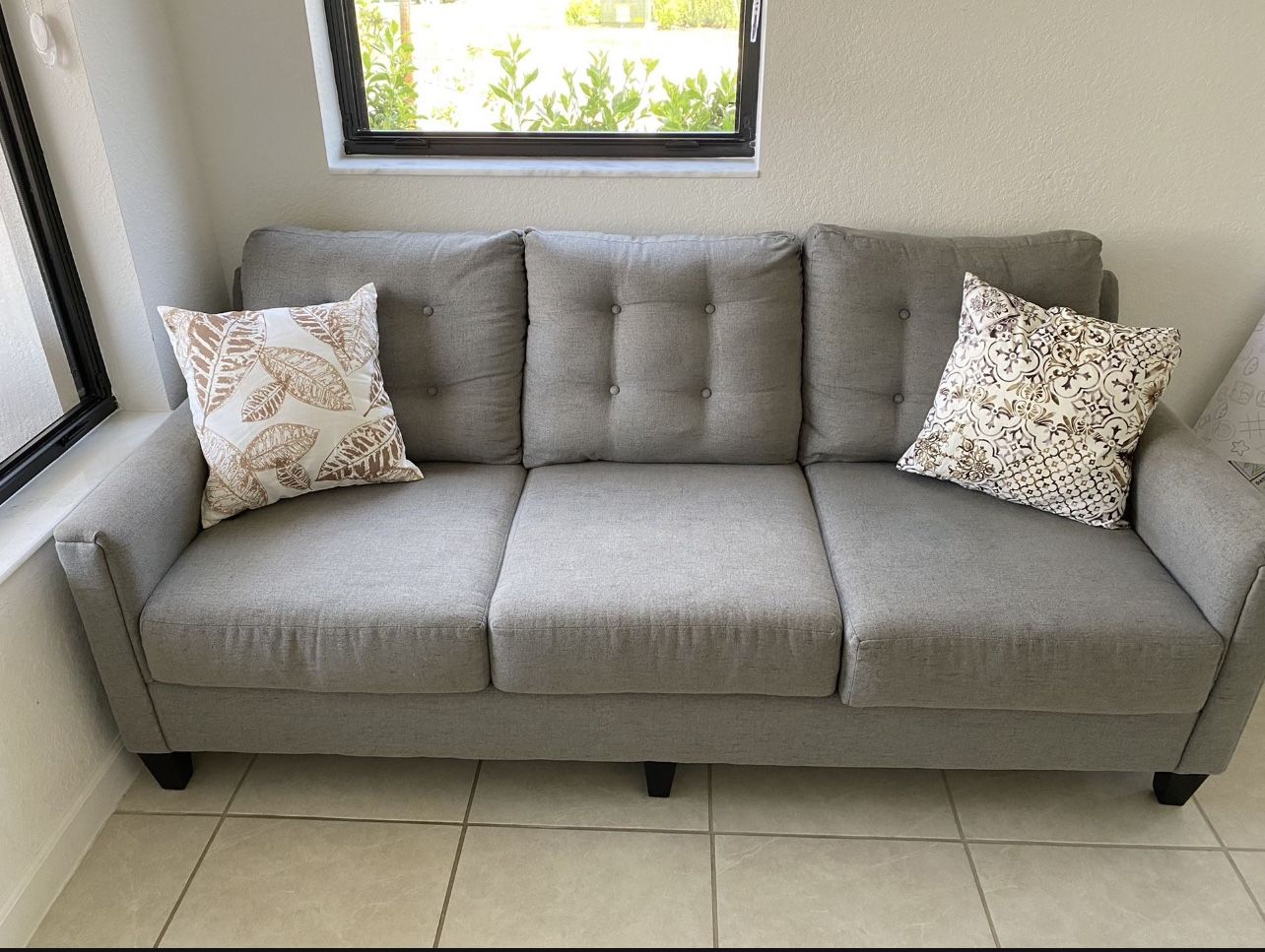 Beautiful Modern Comfortable Grey Sofa