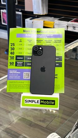 iPhone 15 Plus 128gb Simple Mobile + 3 Months Unlimited plan included