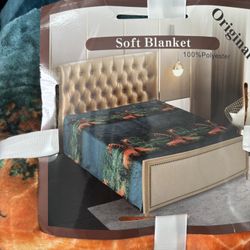 Dark Green Giraffe Blanket 