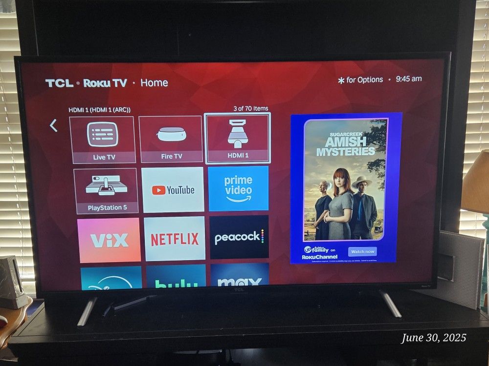 55" TCL Roku Smart Tv
