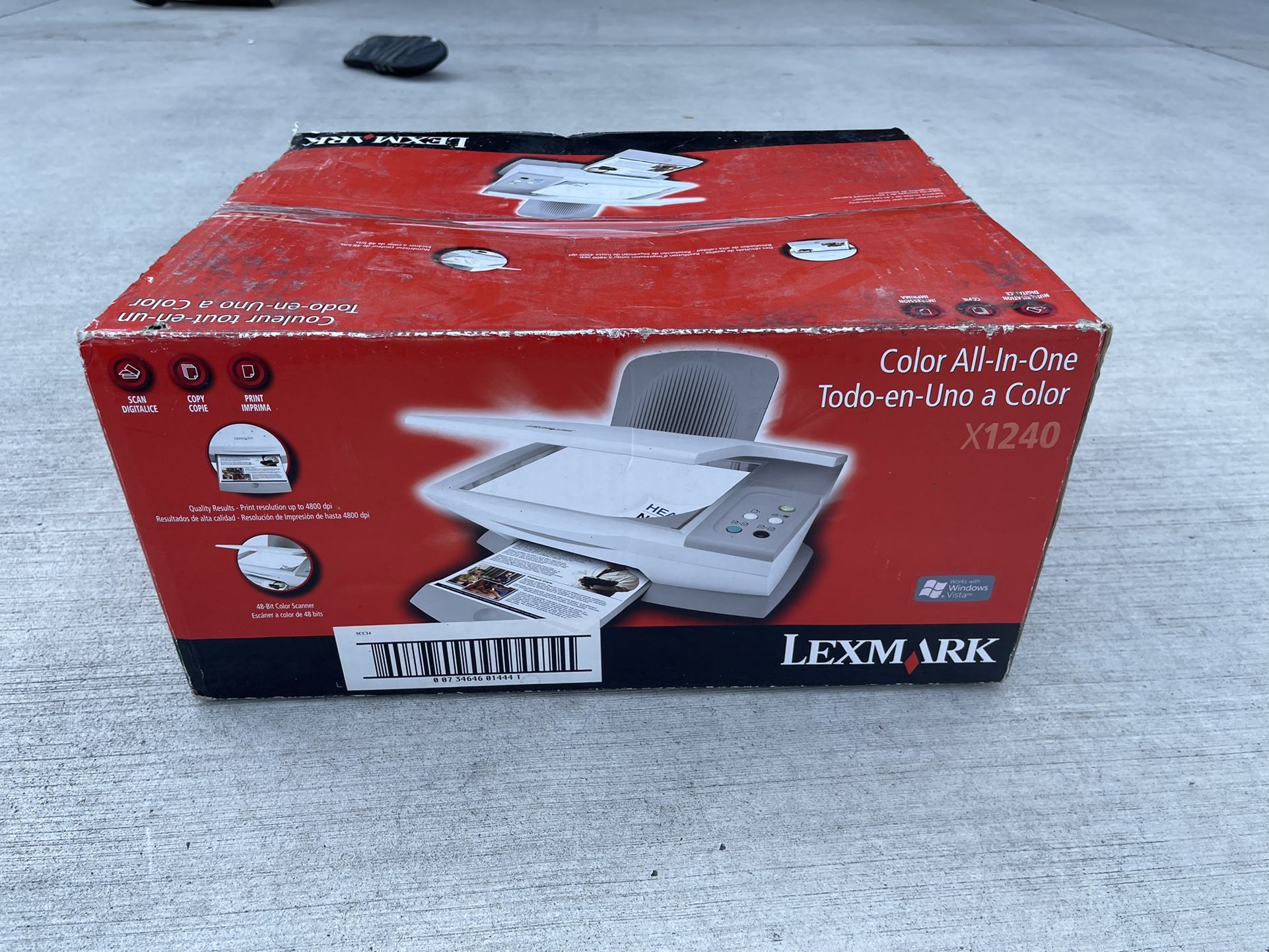 New In Box Lexmark X1240 All-In-One Inkjet Printer
