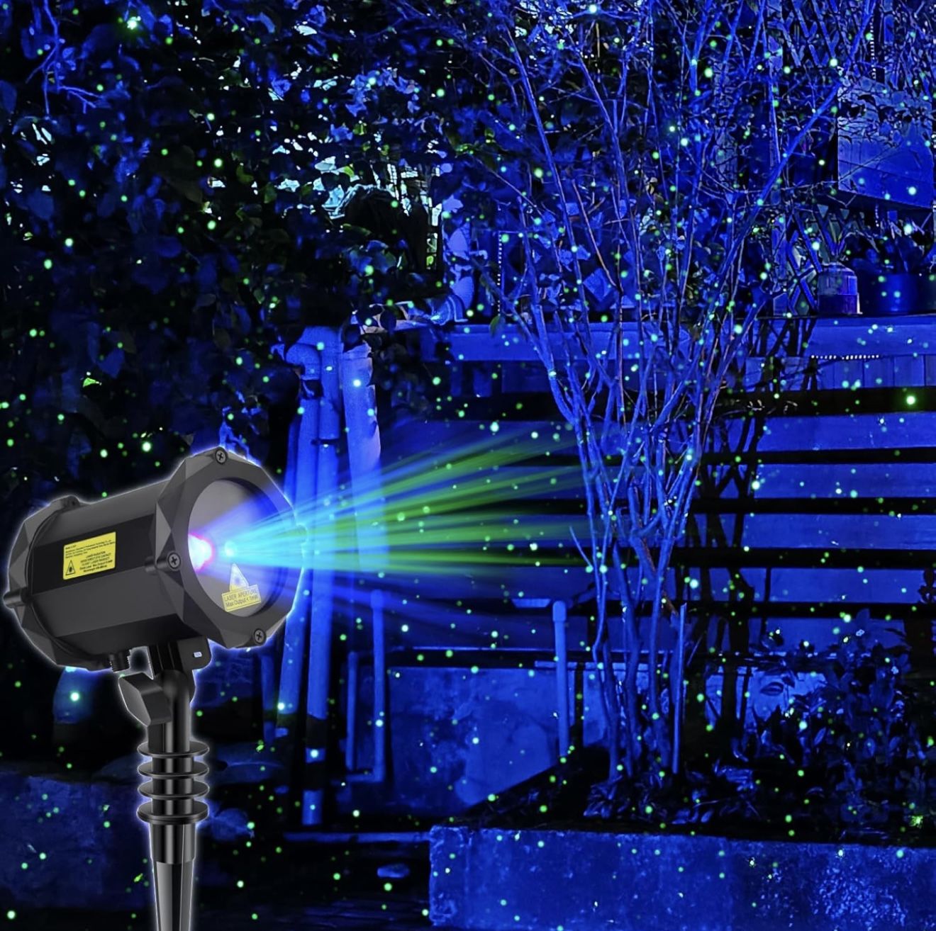 Firefly Garden Lights Laser Star Projector, Outdoor Decorative Lighting with Blue Nebula for Garden Indoor Outdoor With Control