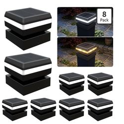 Modern Solar Post Cap Lights - 8 Pack, 2 Modes LED(3000K/6000K) Deck Fence Cap Light for 2x2, 2.5x2.5, 3x3 Posts, IP65 Waterproof, Decoration for Pati
