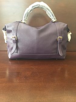 New ORA DELPHINE Adele Leather Satchel Purple