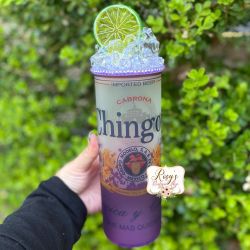 Chingona Cabrona Toxica Y Chula Purple 25oz Glass Tumbler 