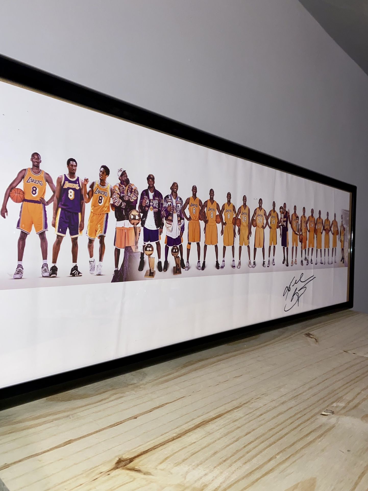 Signed Kobe Bryant Lakers 20 Seasons Milestones Poster