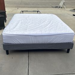 King size platform bed, and mattress
