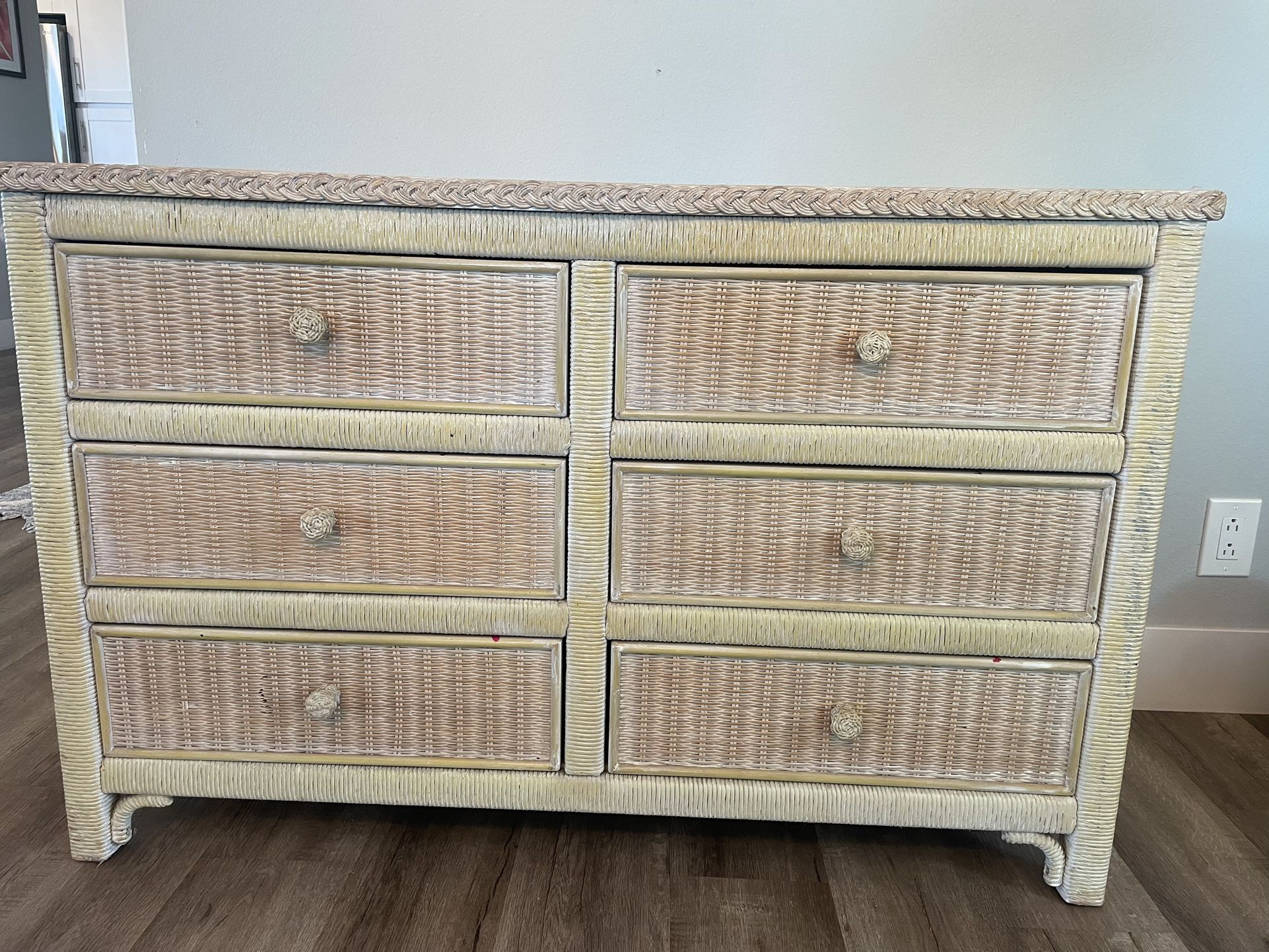 Vintage Wicker Dresser- Henry Link