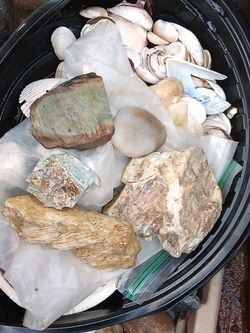 Rocks,ROCKS, from all over the bay.