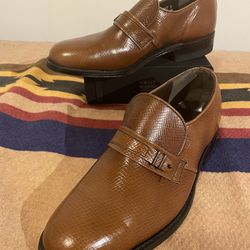 Nunn Bush Cognac Sabre Monk Strap Leather Slip On Loafers Men’s Size 8