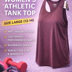 Athletic Works Women’s Tank Top Size Large (12-14) Purple NWT Racerback