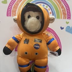 ACES - ORANGE SPACE PLUSH    MONKEY ! 14 INCH - BY CALIFORNIA SCIENCE