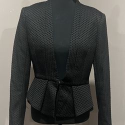 H&M Black Textured Women’s Blazer, Size 8 