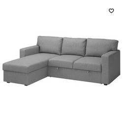 IKEA BARSLÖV 3-seat sleeper sofa with chaise, gray