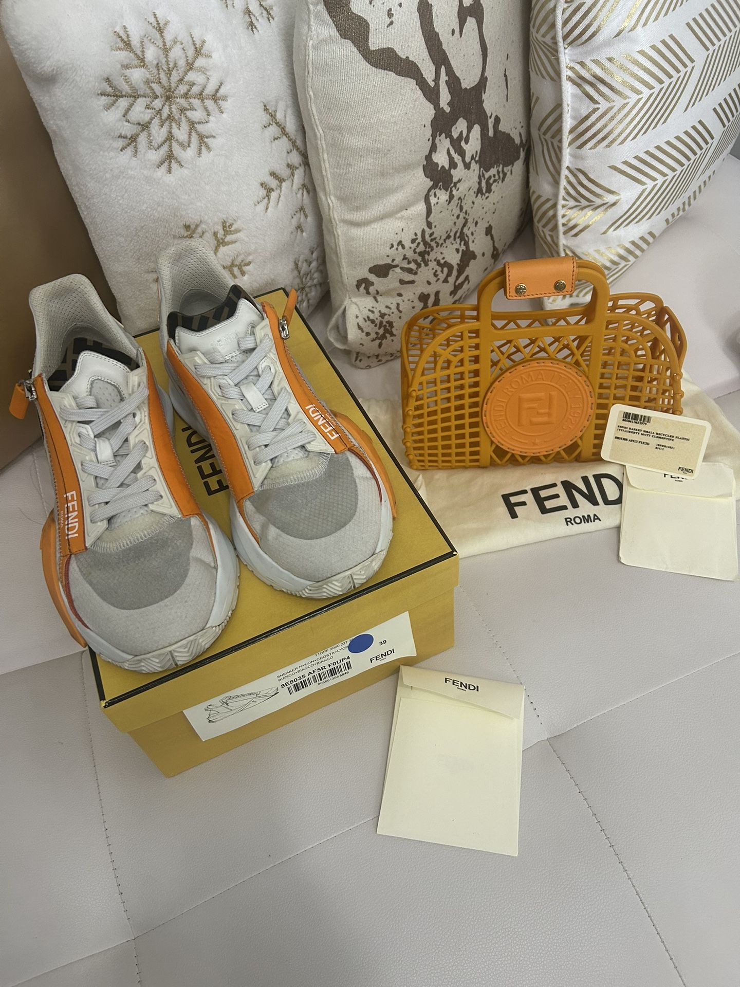 Authentic Fendi Sneakers size 39 and matching Fendi Basket Bag