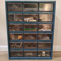 Metal Storage Cabinet with "Stuff" 