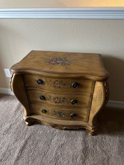 Set of 2 vintage hand painted side tables