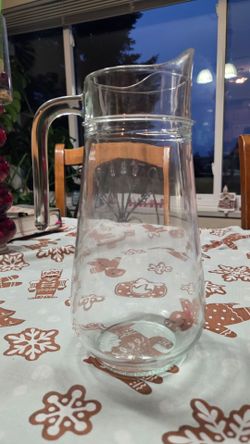 Clear glass pitcher