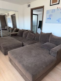 Large Gray Sectional Sofa with Chaise
