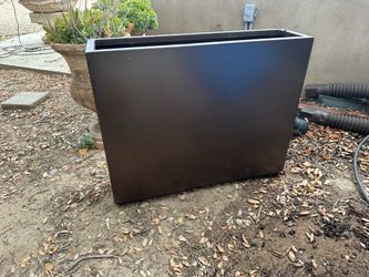 Wallowa Metallic Heavy Planter for Outdoor Plants, 38Lx10Wx30H Inches Tall and Long Metal Divider Planter Box for Outside & Indoor (Espresso)