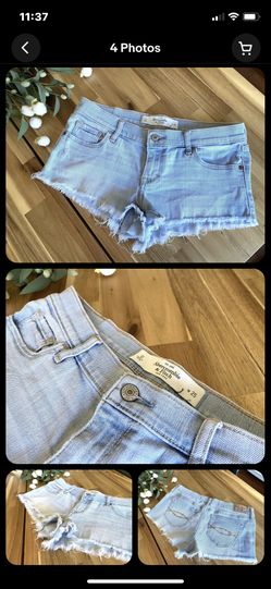 Abercrombie and Fitch Light Wash Denim Jean Shorts Women's Sz 0 w25