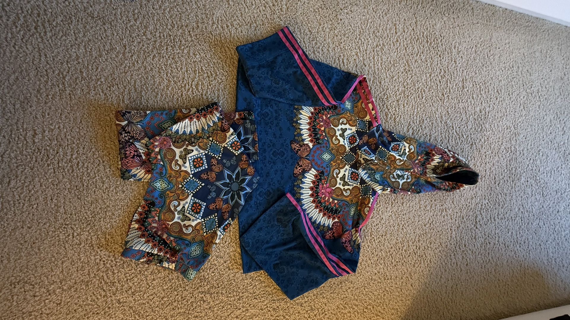 Adidas Boho Print Two-Piece Set – Hoodie + Shorts