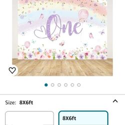 8x6ft Happy 1st Birthday Backdrop for Girl Princess Spring Colorful Flowers Butterfly Rainbow Photography Background Baby Girl 1st Birthday Decoration