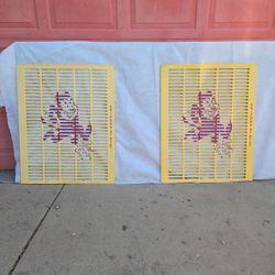 Two HVAC AC Return Air Filter Grilles Painted For ASU Sun Devil Sparky Fan 28.75" x 36"