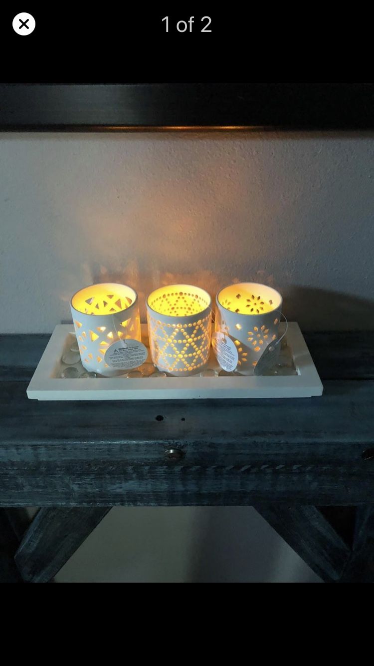 new ceramic candle holder lights included