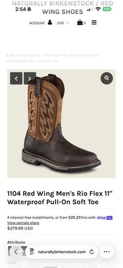 1104 Red Wing Men's Rio Flex 11" Waterproof Pull-On Soft Toe