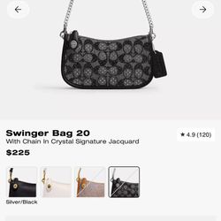 Coach Swinger Black Crystals