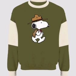 Peanuts Snoopy Camper (Men's Size M) Crewneck Sweatshirt Boy Scout Camping Excellent Condition PRICE Is Firm Cash Only 