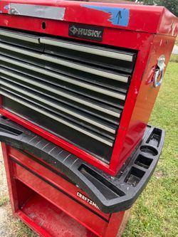 Husky Tool Chest on Craftsman Rolling Cabinet