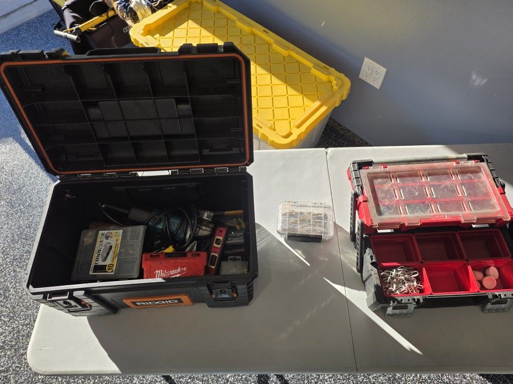 Various Hand Tools And Tool Boxes