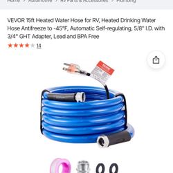 15’ Heated Hot Water Hose For RV