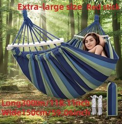 120x60 inches Heavy-Duty Outdoor Hammock with Wooden Sticks